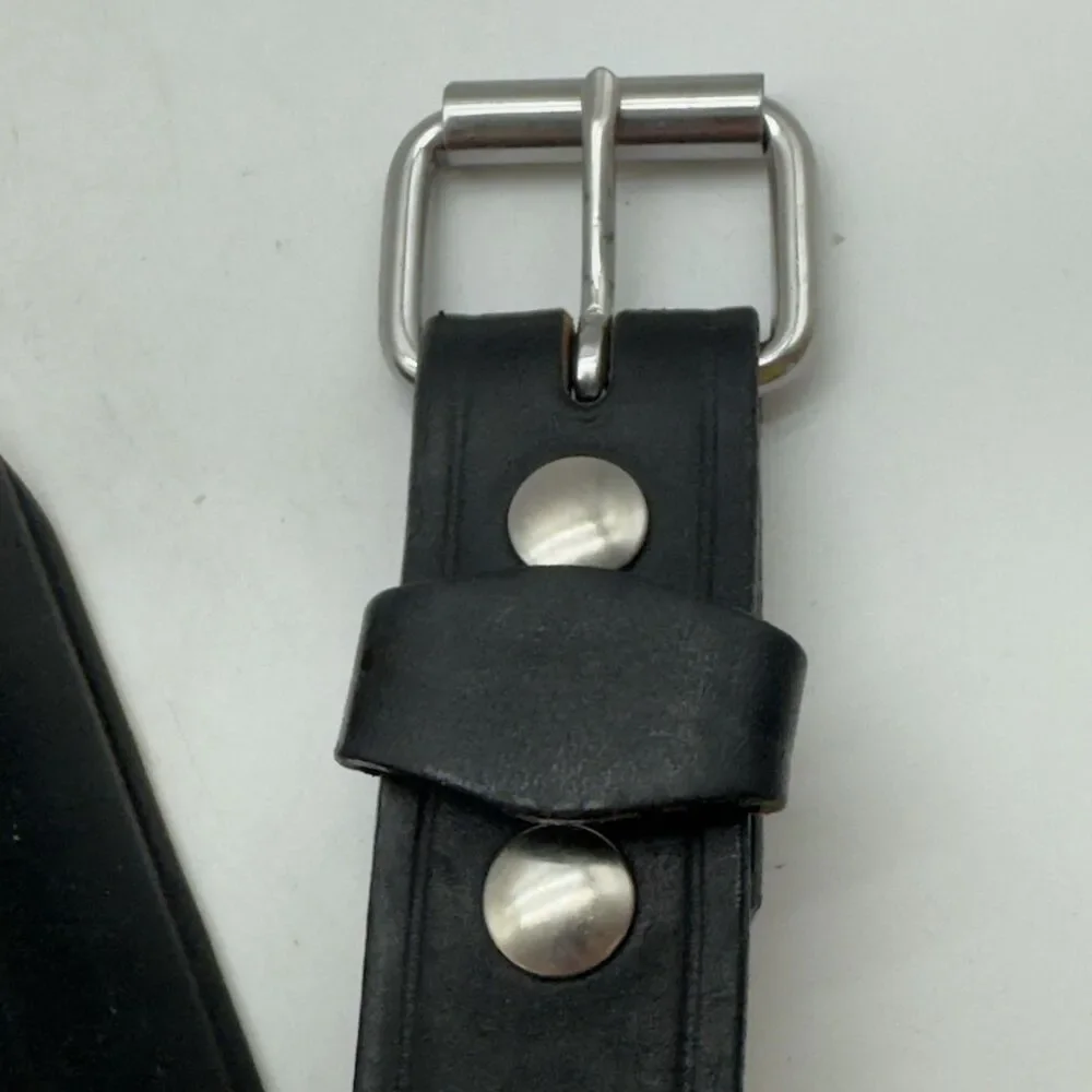 Brenneman's Leather Goods USA 570 Belt Men's size 40 Black Silver Roller Buckle